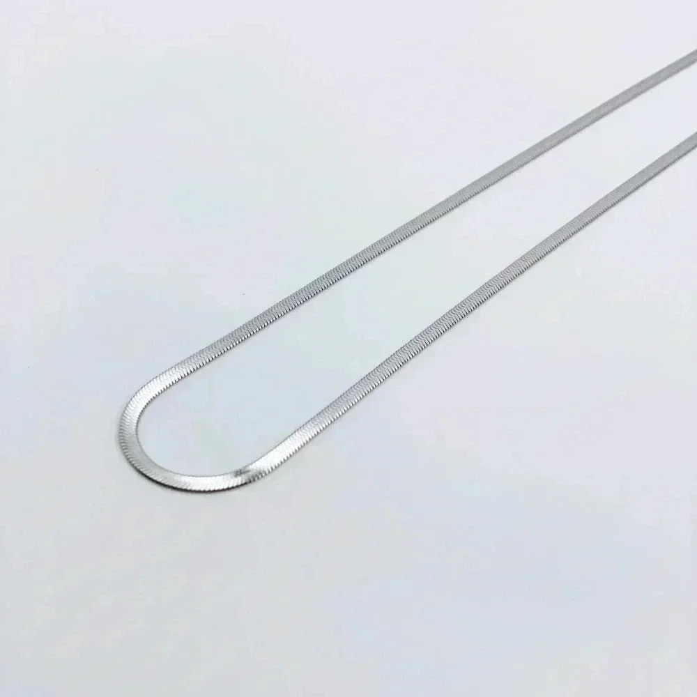 2.5mm Dainty Gold  Snake Chain Necklace Stainless Steel Chain Layering - Picture 3 of 8
